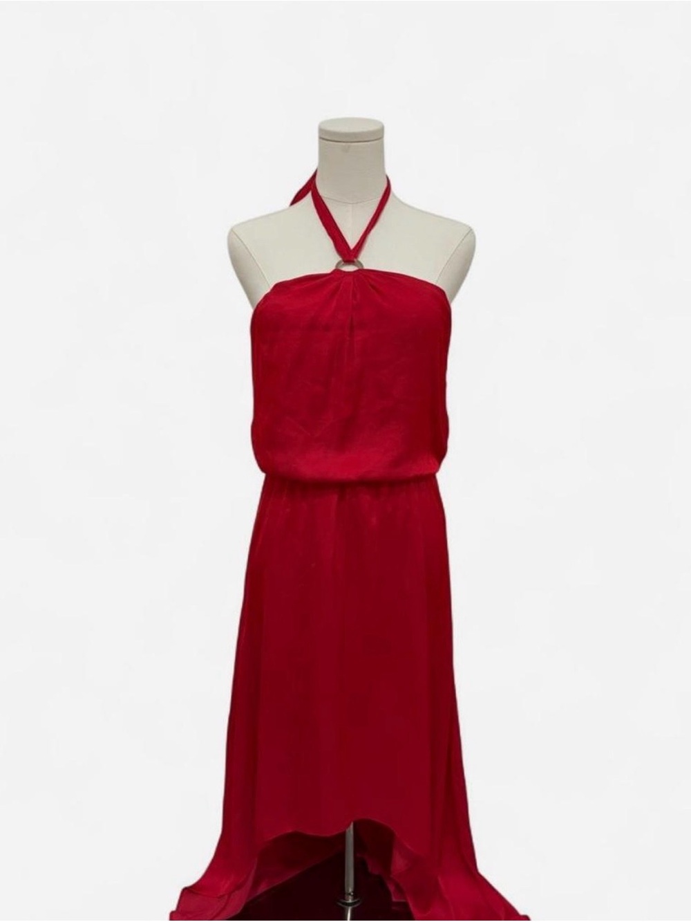 White House Black Market Red Halter High-Low Dress